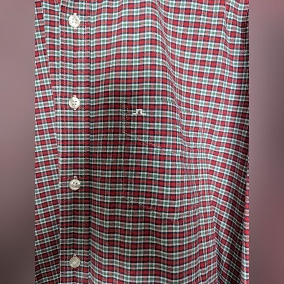 J. Lindeberg Men's button down shirt Bobby Oxford – Red Green Check L, Cotton - Picture 2 of 9